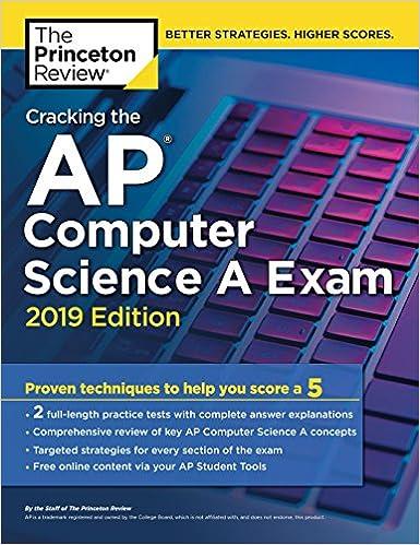 cracking the ap computer science a exam 2019 2019 edition the princeton review 1524758019, 978-1524758011