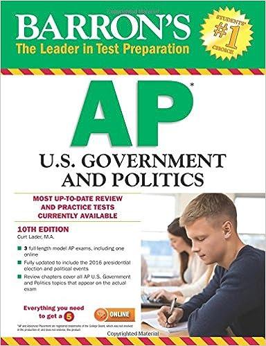 barrons ap us government and politics 10th edition curt lader 1438010958, 978-1438010953