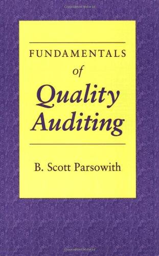 fundamentals of quality auditing 1st edition b. scott parsowith 0873892402, 978-0873892407