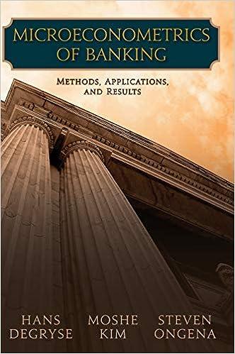 Microeconometrics Of Banking Methods Applications And Result