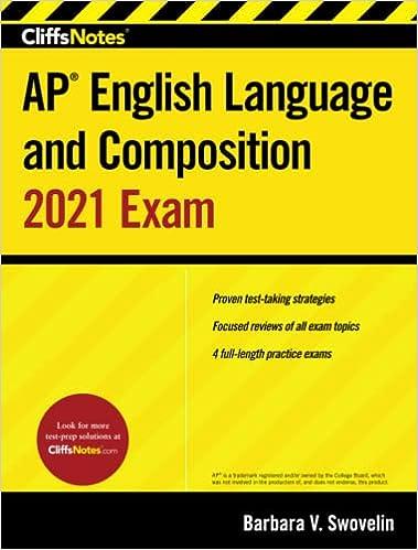 cliffsnotes ap english language and composition 2021 exam 2021 edition barbara v swovelin 0358353785,
