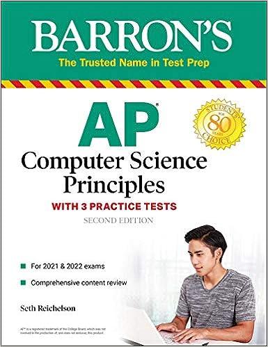 barrons ap computer science principles with 3 practice tests 2nd edition seth reichelson 1506267033,