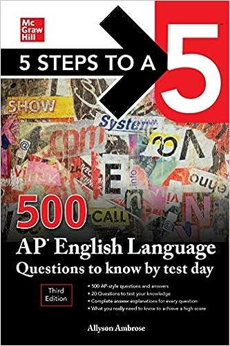 5 steps to a 5 - 500 ap english language questions to know by test day 3rd edition allyson ambrose