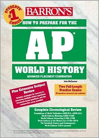 barrons how to prepare for the ap world history 1st edition john mccannon 0764118161, 978-0764118166