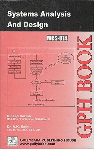mcs-014 systems analysis and design 1st edition dinesh verma , dr saini 8189086456, 978-8189086459