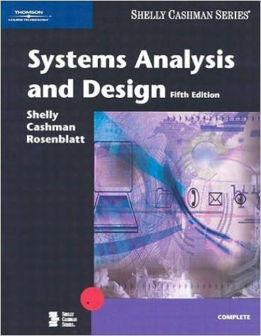 systems analysis and design 5th edition gary b. shelly , thomas j. cashman , harry j. rosenblatt 0789566494,
