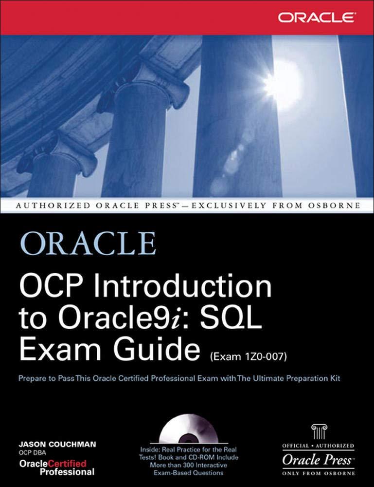 ocp introduction to oracle9i sql exam guide 1st edition jason couchman 0072195371, 978-0072195378