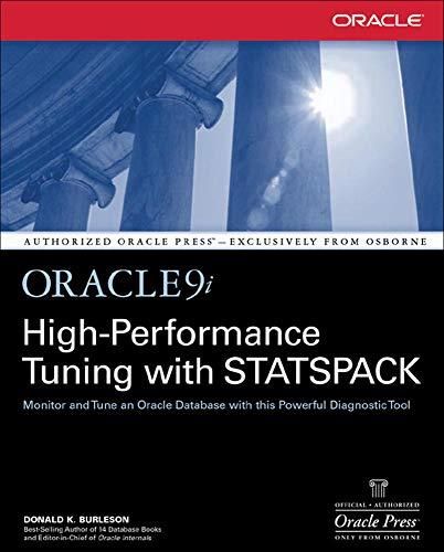 oracle9i high performance tuning with statspack 1st edition donald burleson 007222360x, 978-0072223606