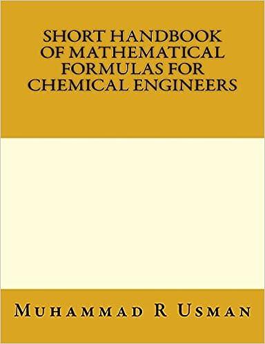 short handbook of mathematical formulas for chemical engineers 1st edition muhammad rashid usman 1976404460,