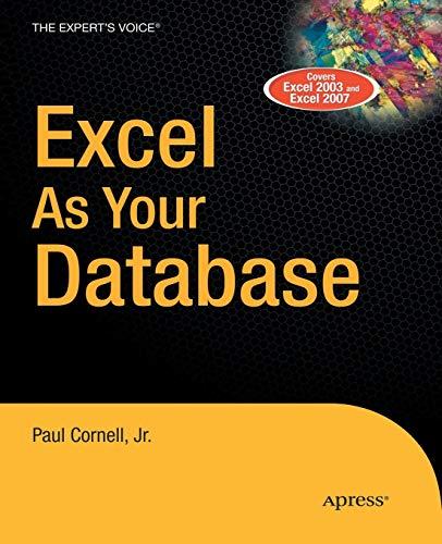 excel as your database 1st edition paul cornell 1590597516, 978-1590597514