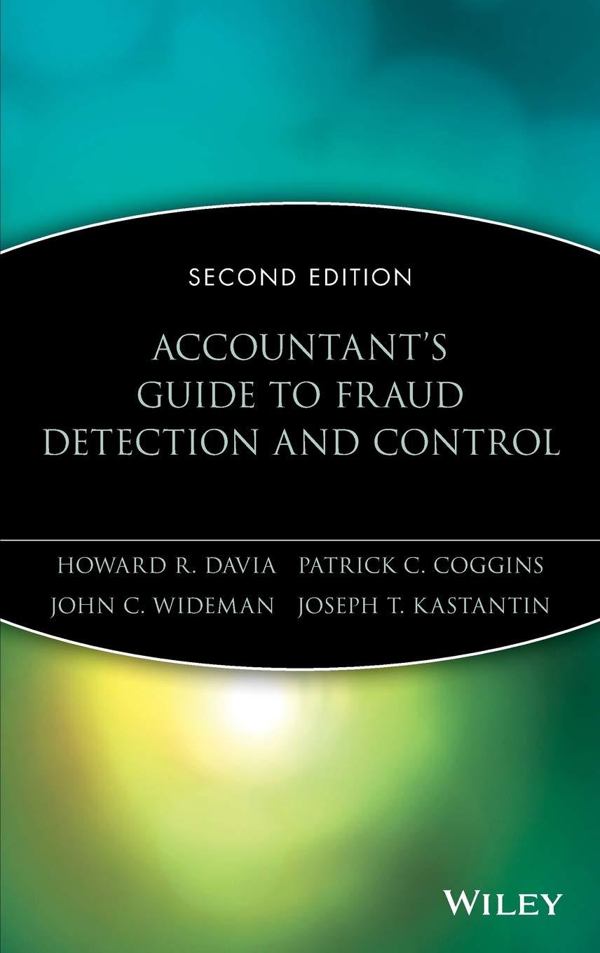 accountants guide to fraud detection and control 2nd edition howard r. davia, patrick c. coggins, john c.