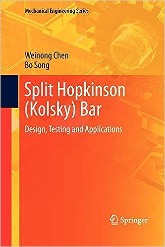 split hopkinson kolsky bar design testing and applications mechanical engineering series 1st edition weinong