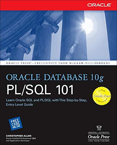 oracle database 10g pl sql 101 1st edition christopher allen 0072255404, 978-0072255409