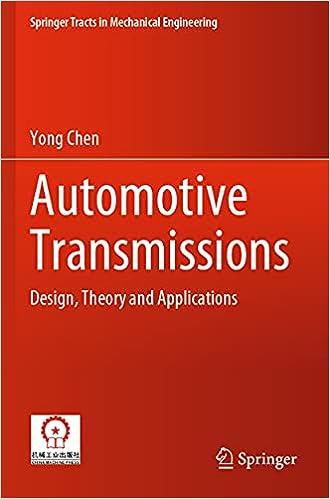 automotive transmissions design theory and applications springer tracts in mechanical engineering 1st edition