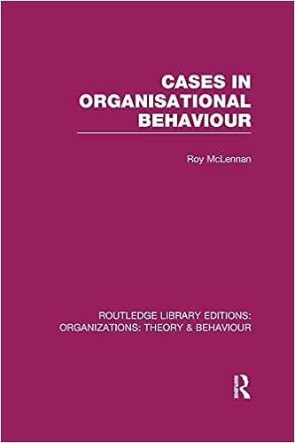 cases in organisational behaviour 1st edition roy mclennan 1138969907, 978-1138969902