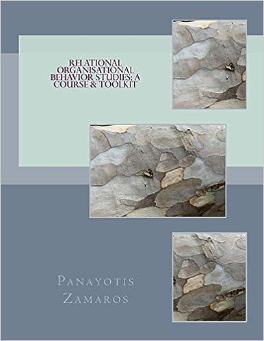 relational organisational behavior studies a course and toolkit 2nd edition prof panayotis zamaros phd