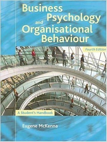 business psychology and organisational behaviour a students handbook 4th edition eugene mckenna 1841693928,