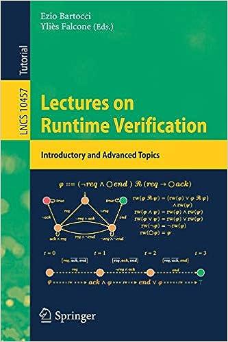 lectures on runtime verification introductory and advanced topics 1st edition ezio bartocci, yliès falcone