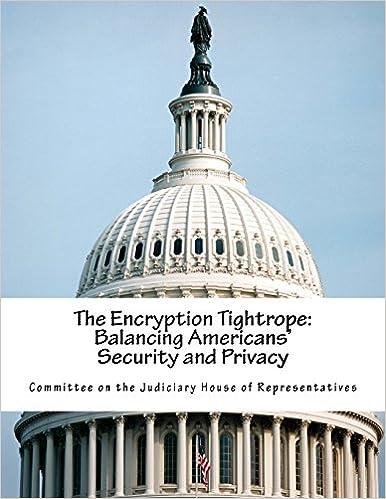 the encryption tightrope balancing americans security and privacy 1st edition committee on the judiciary