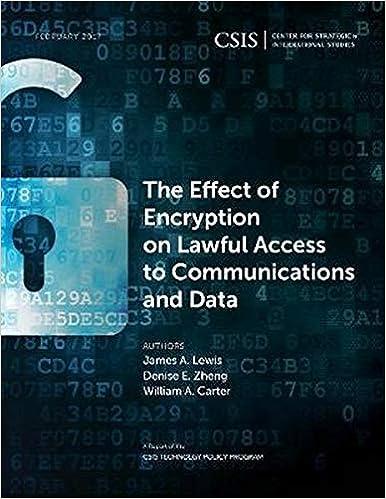 the effect of encryption on lawful access to communications and data 1st edition james a. lewis, denise e.