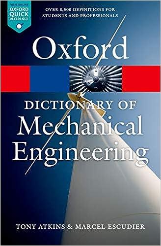 oxford dictionary of mechanical engineering 1st edition tony atkins, marcel escudier 0199587434,