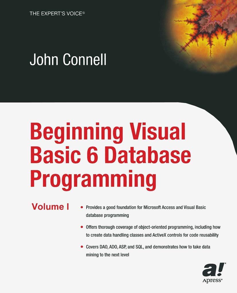 beginning visual basic 6 database programming 5th edition john connell 1590592514, 978-1590592519