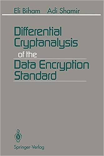 differential cryptanalysis of the data encryption standard 1st edition eli biham, adi shamir 1461393167,