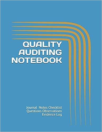 quality auditing note book journal notes checklist questions observations evidence log 1st edition just