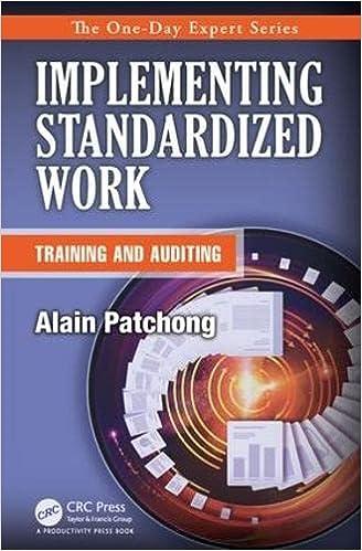implementing standardized work training and auditing 1st edition alain patchong 146656363x, 978-1466563636