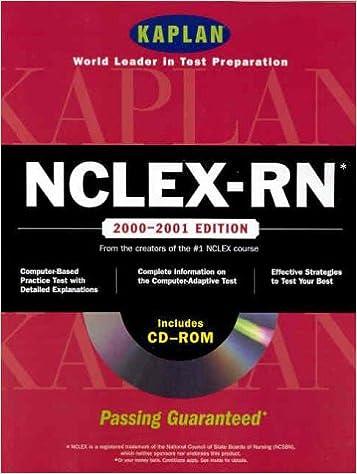 kaplan nclex-rn 2000-2001 book with cd-rom for windows and macintosh 2000 edition judith a. burckhardt