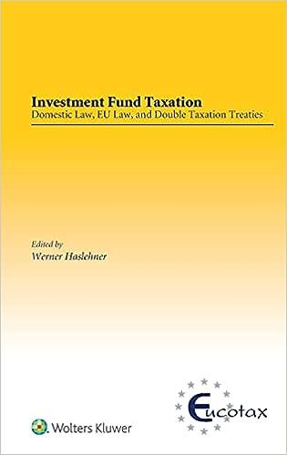 investment fund taxation domestic law eu law and double taxation treaties 1st edition sandro amaducci