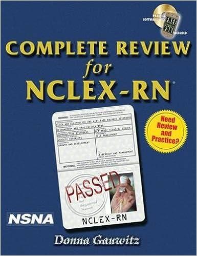 complete review for nclex-rn test preparation 1st edition donna f. gauwitz 0766862372, 978-0766862371