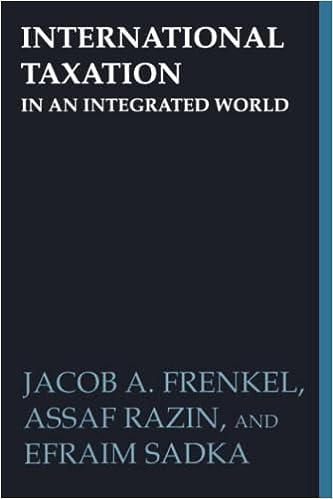 international taxation in an integrated world 1st edition jacob a. a. frenkel , assaf razin , efraim sadka