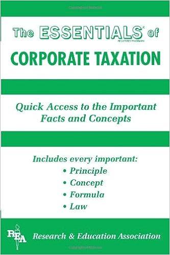 the essentials of corporate taxation 1st edition mark a. segal 0878918922, 978-0878918928