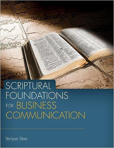 scriptural foundations for business communication 1st edition verlyne starr 1883925789, 978-1883925789