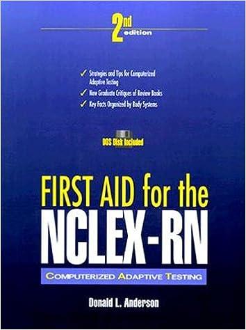first aid for the nclex-rn computerized adaptive testing 2nd edition donald anderson 0838526004,
