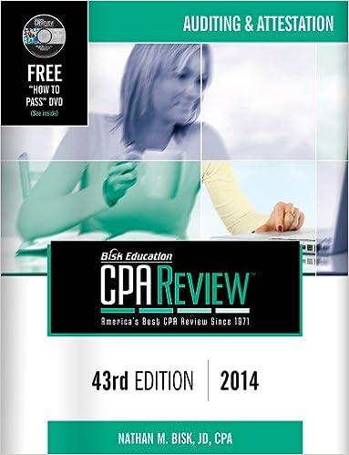 cpa comprehensive exam review auditing and attestation 43rd edition nathan m. bisk 088128095x, 978-0881280951