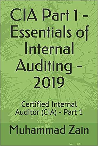 cia part 1 essentials of internal auditing certified internal auditor 2019 1st edition muhammad zain
