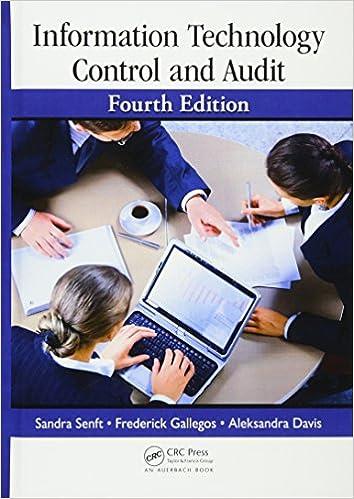 information technology control and audit 4th edition sandra senft, frederick gallegos, aleksandra davis