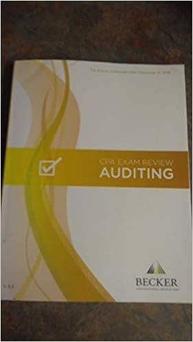 auditing cpa exam review 1st edition becker 1943628696, 978-1943628698