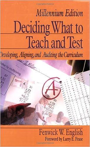 Deciding What To Teach And Test Developing Aligning And Auditing The Curriculum
