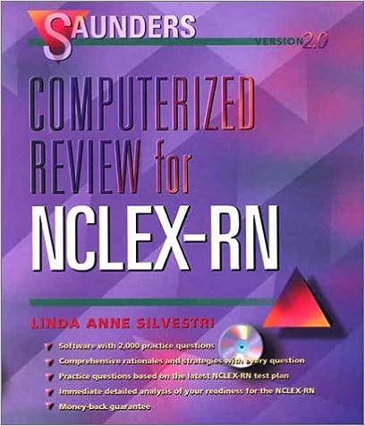 saunders computerized review for nclex-rn 2nd edition linda anne silvestri 0721692370, 978-0721692371