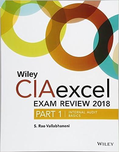 wiley ciaexcel exam review 2018 part 1 internal audit basics 1st edition s. rao vallabhaneni 1119482569,