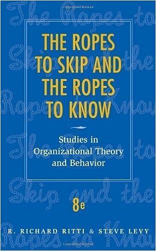 the ropes to skip and the ropes to know studies in organizational theory and behavior 8th edition ritti, r.