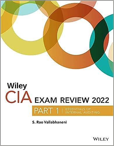 wiley cia essentials of internal auditing exam review 2022 part 1 1st edition s. rao vallabhaneni 1119846285,
