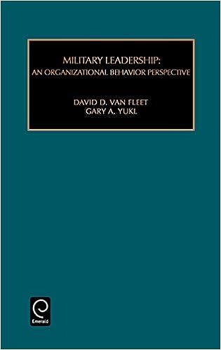 military leadership an organizational behaviour perspective 1st edition david d. van fleet, gray 0892325542,