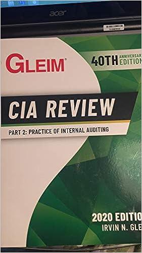 gleim cia review part 2 practice of internal auditing 2020 edition irvin n. gleim 1618542648, 978-1618542649