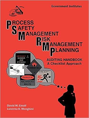 process safety management risk management planning auditing handbook a checklist approach 1st edition david