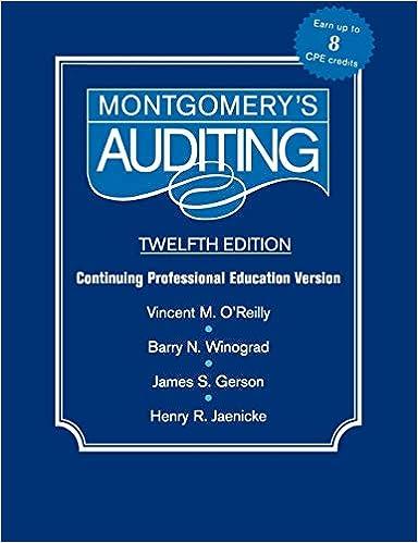 montgomery auditing continuing professional education 12th edition patrick j. mcdonnell, barry n. winograd,