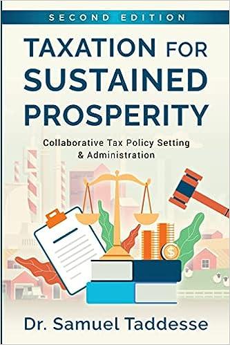 taxation for sustained prosperity collaborative tax policy making and administration 2nd edition dr. samuel